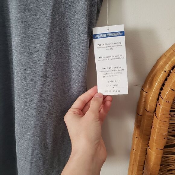 Sterling Performance Active Tee V-neck Heather Blue/Gray S - Picture 5 of 5